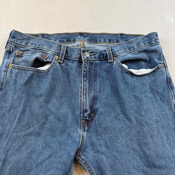 Levi's 505‎ Regular Fit Jeans Mens W38 L34 Blue Denim Pants Classic - Picture 3 of 9